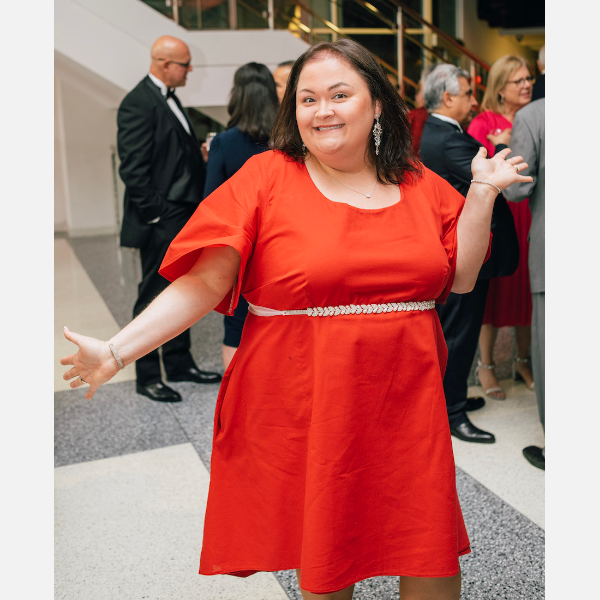 Plus-sized dress form used during the dress-making process.