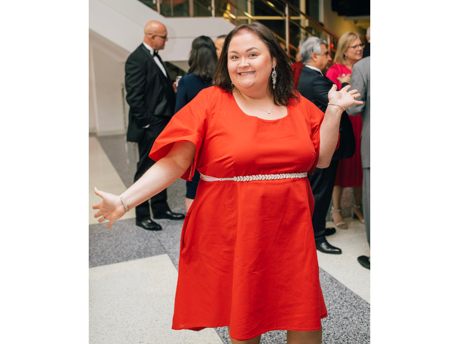 Plus-sized dress form used during the dress-making process.